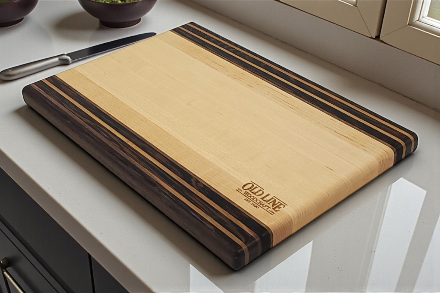 Maple Prep Board with Wenge Contrast