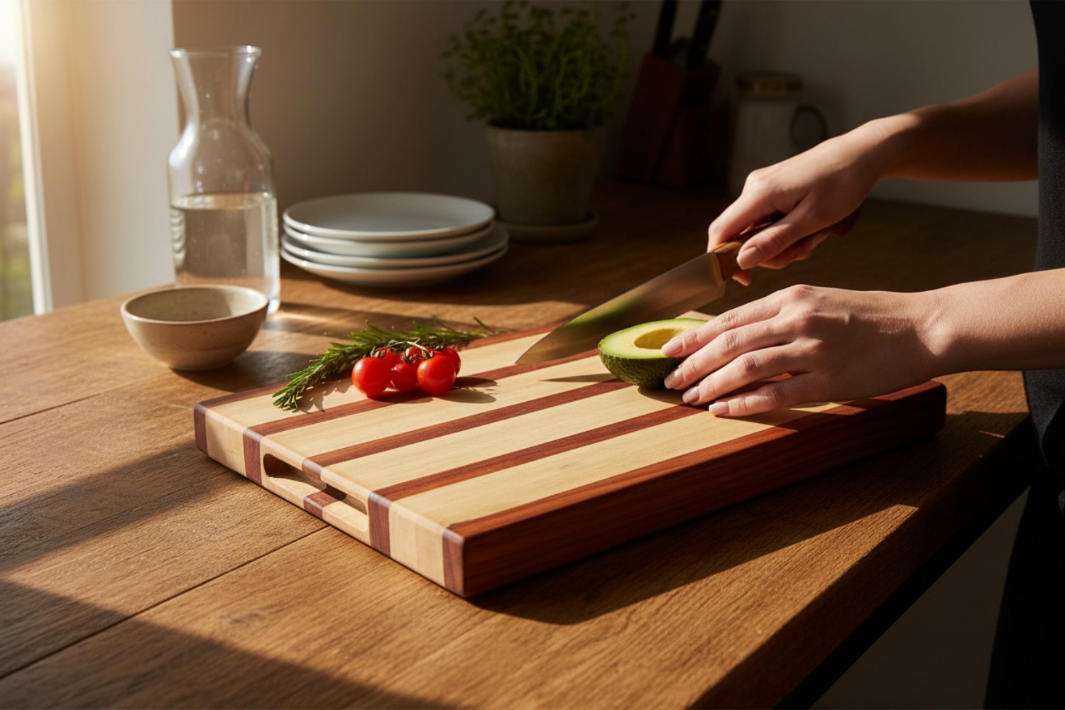 Maple & Mahogany Classic Butcher Block (#095)