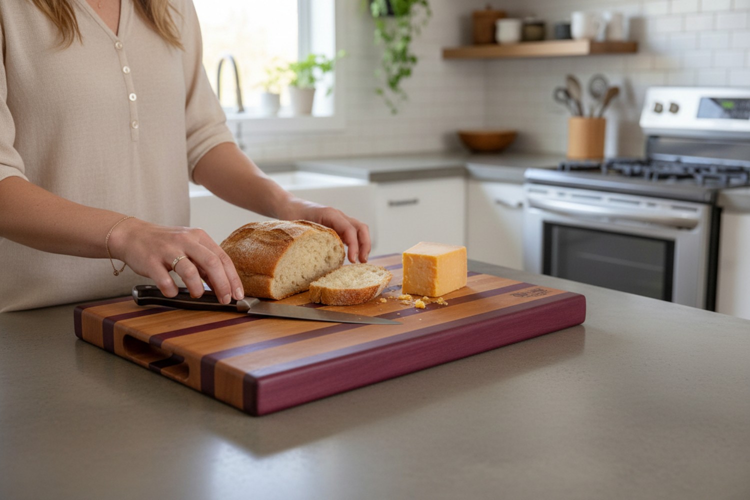 Cherry & Purpleheart Butcher Block (#100)