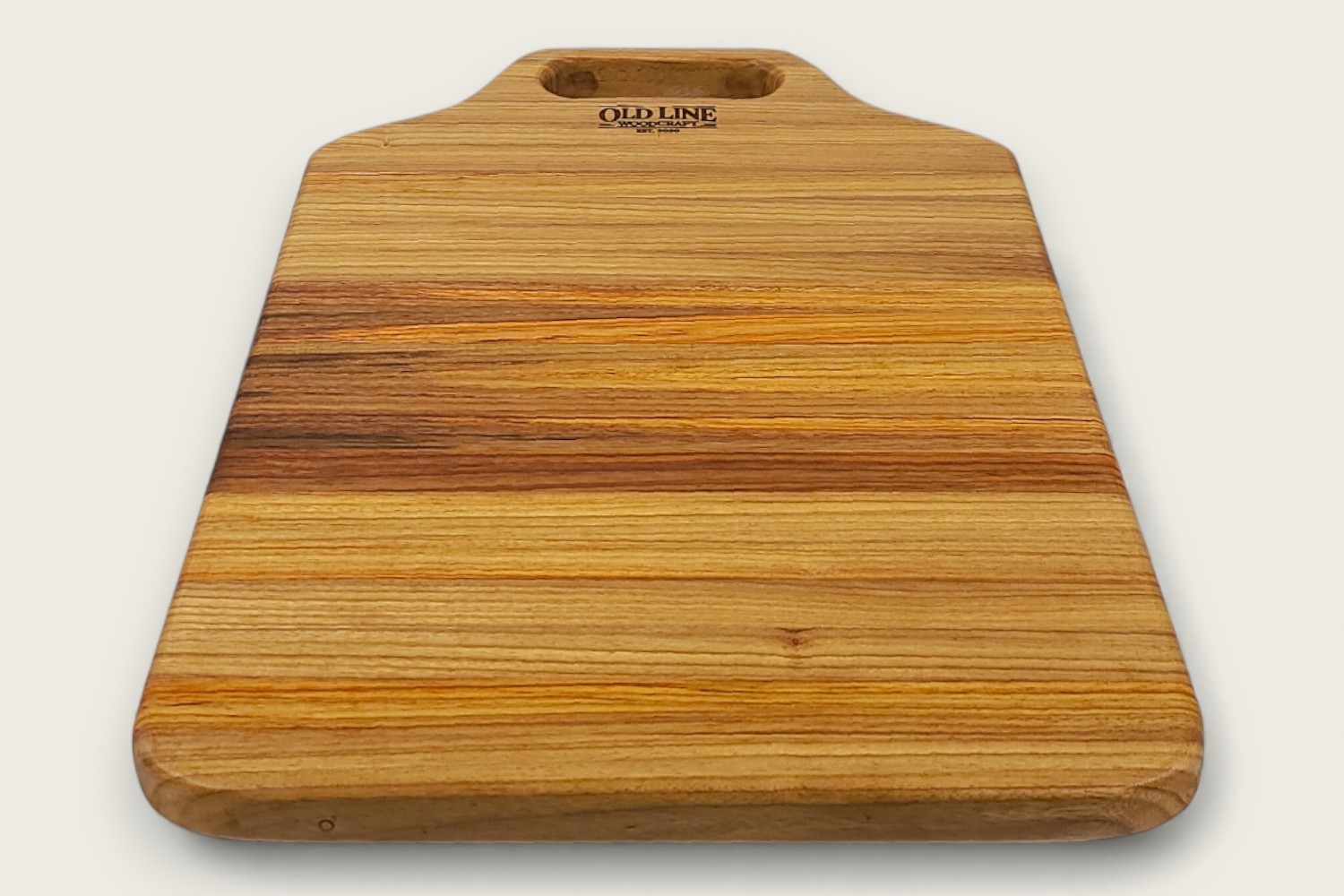 Canarywood Heritage Pro Series Board (#295) with edge grain, vertical pattern, warm tones, and OldLine Bone Handle.