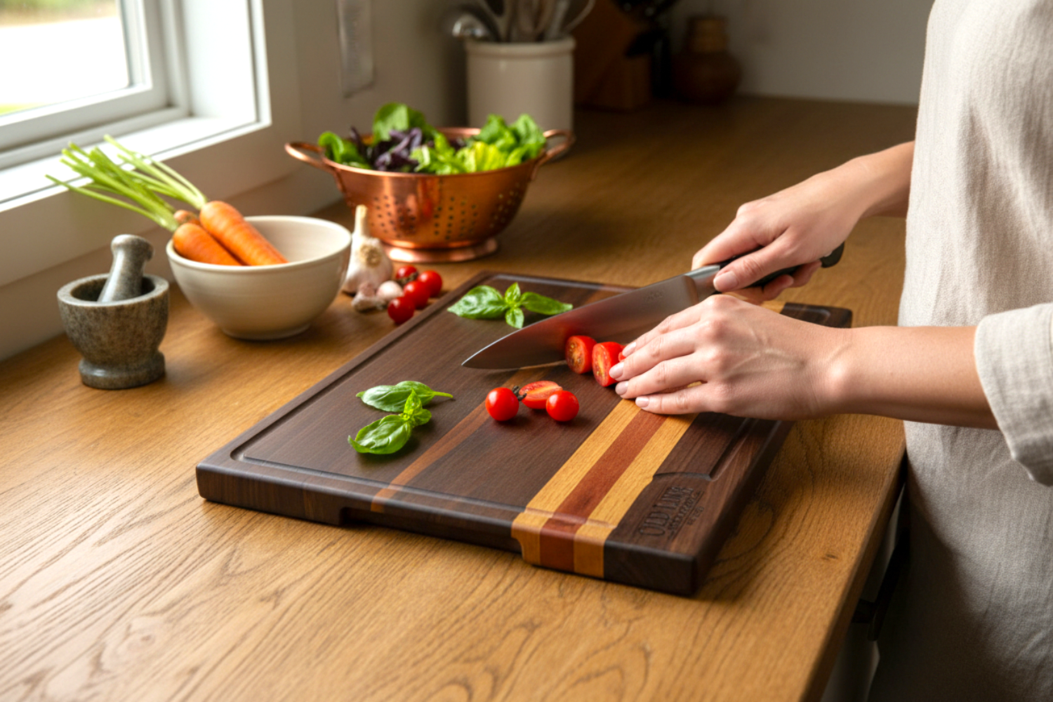 Walnut & Hickory Butcher Block Board (#330)