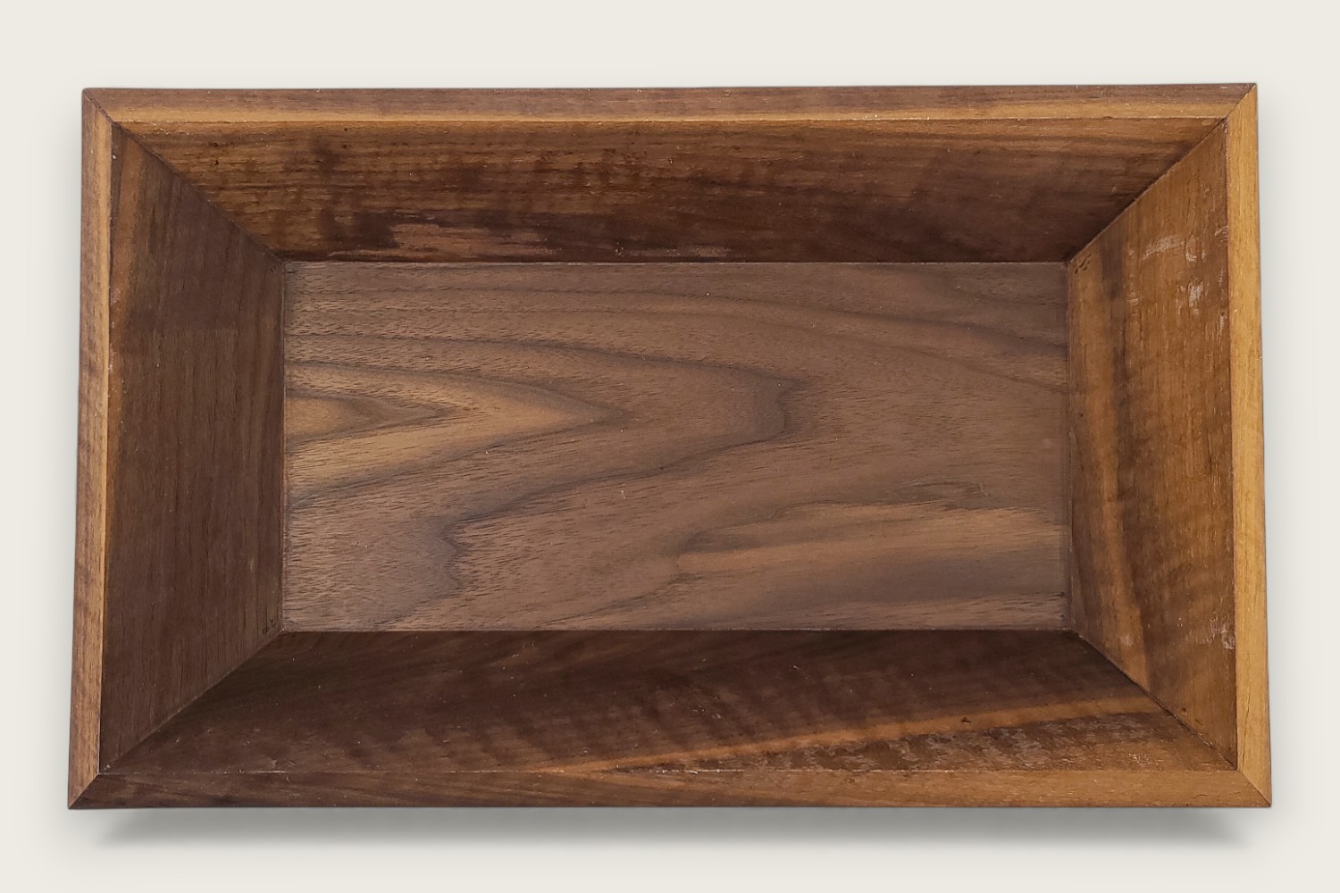 Old Line Classic Walnut Catch-All Bowl (#425) with rectangular shape, face grain, and warm brown finish.