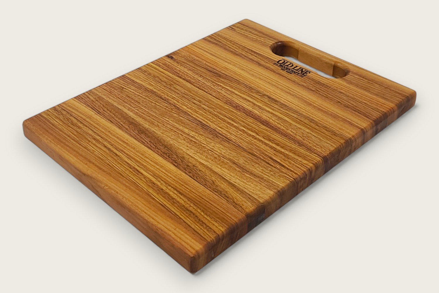 Canarywood Prep Board (#275) with vertical edge grain, rectangular shape, warm amber tones, and tung oil finish.