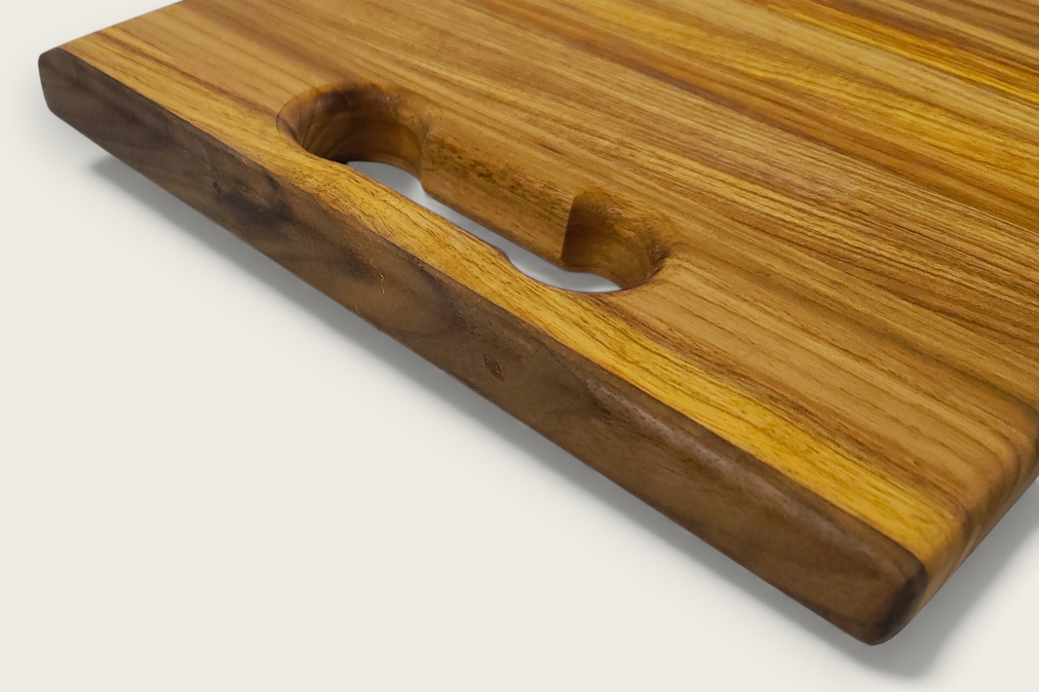 Pro Series Board in canarywood with walnut accents, edge-grain vertical pattern, rectangular shape, and tung oil finish.