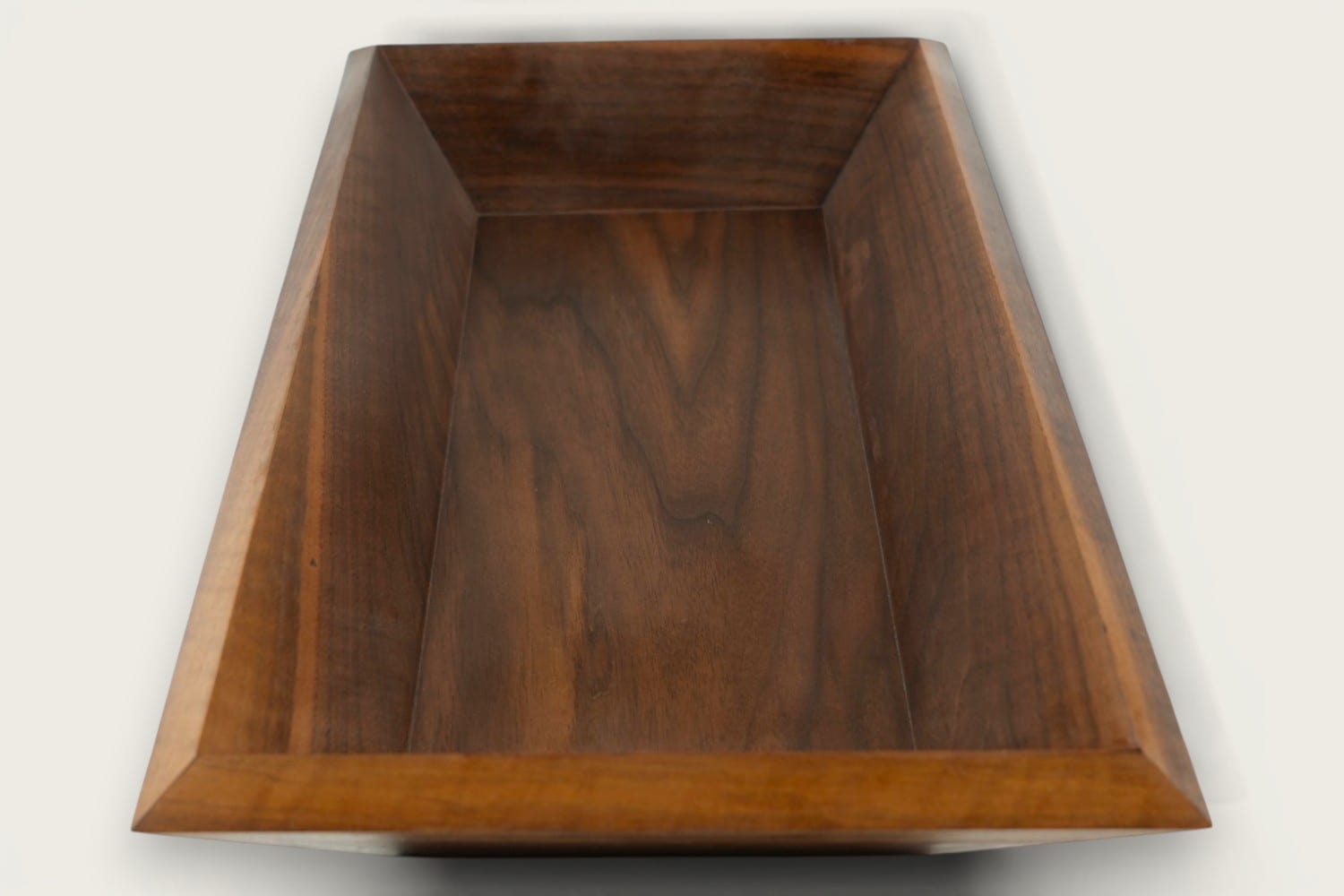 Old Line Classic Walnut Catch-All Bowl (#425) with rectangular shape, face grain, and warm brown finish.