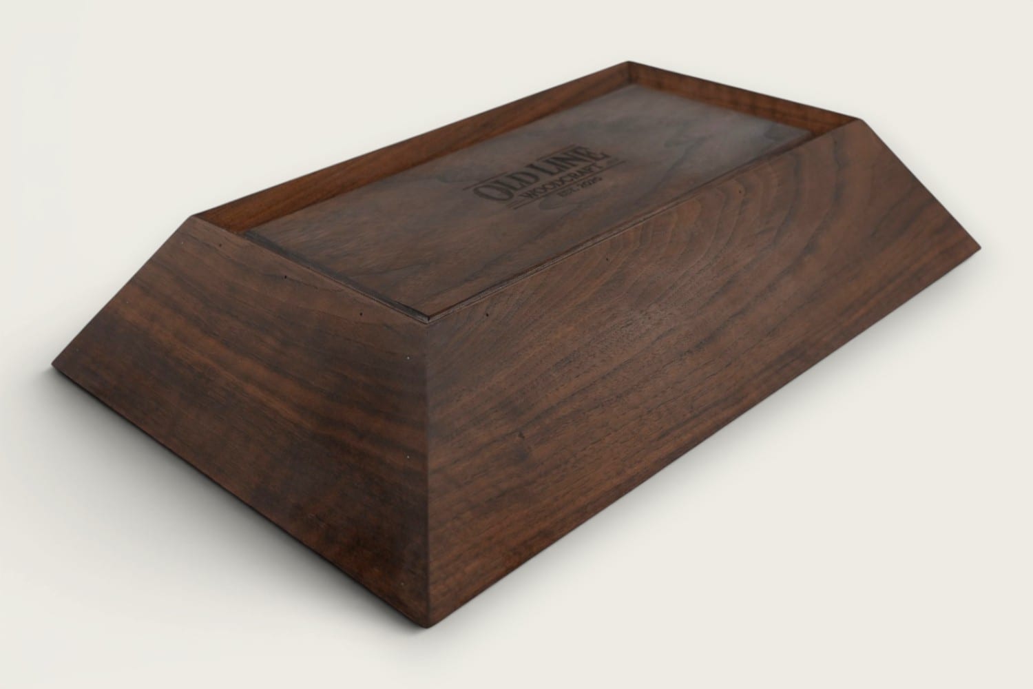 Old Line Classic Walnut Catch-All Bowl (#425) with rectangular shape, face grain, and warm brown finish.