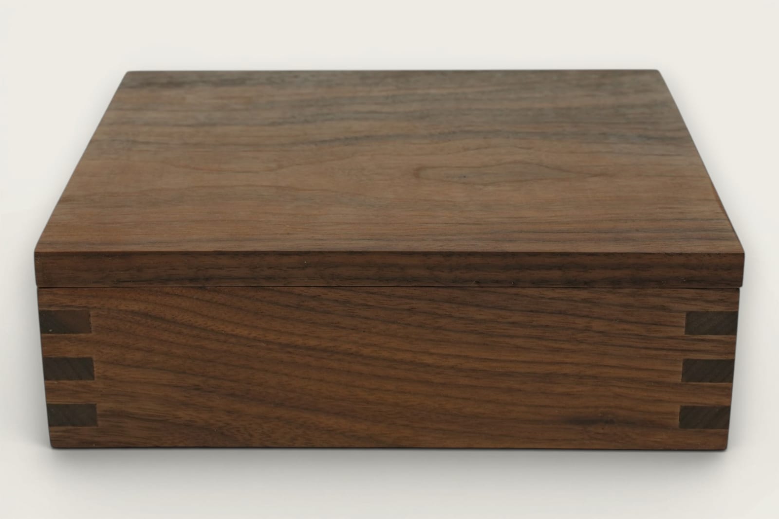 Walnut Horizon Box with face grain, a rectangular shape, rich brown tones, and a smooth tung oil finish.