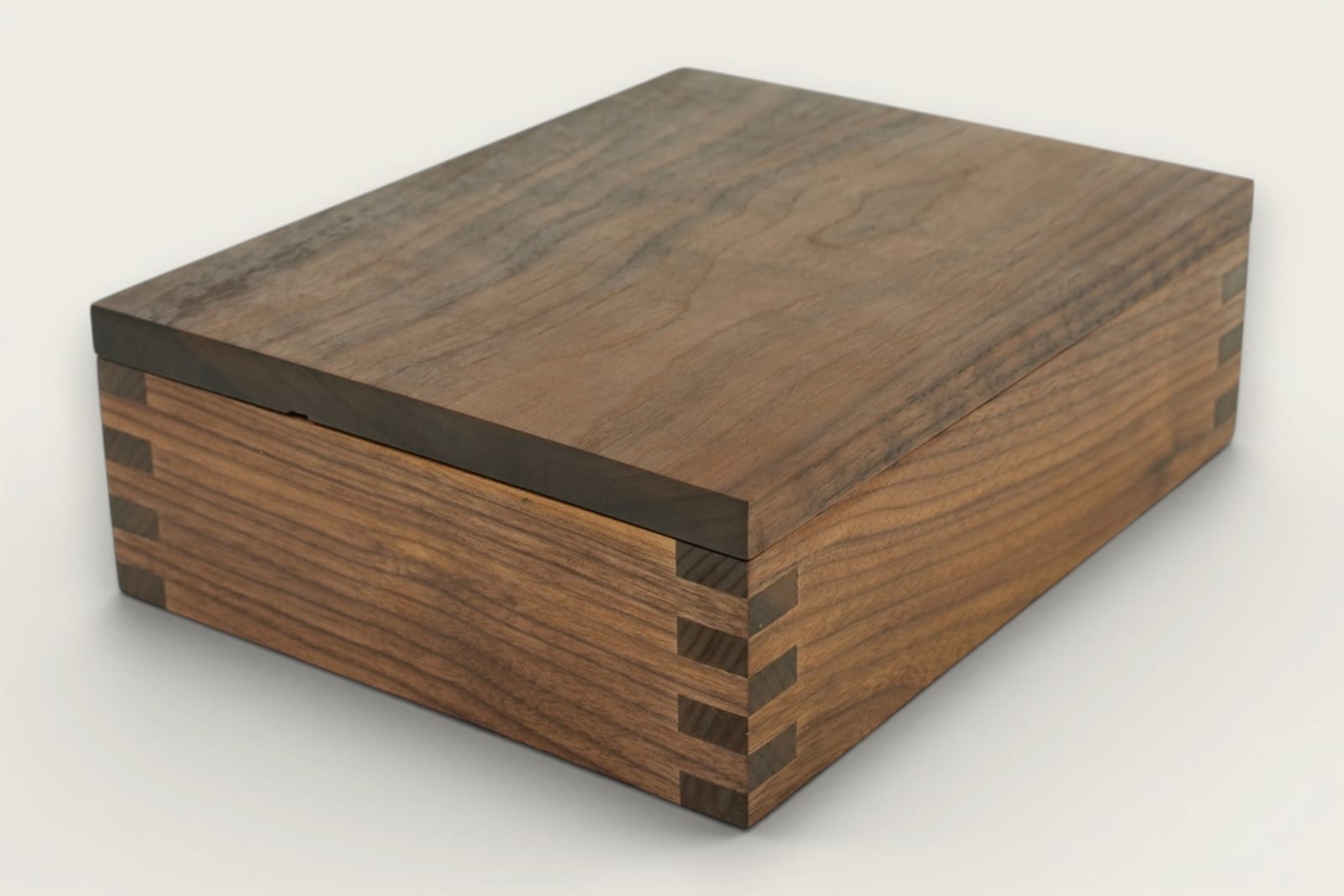 Walnut Horizon Box with face grain, a rectangular shape, rich brown tones, and a smooth tung oil finish.