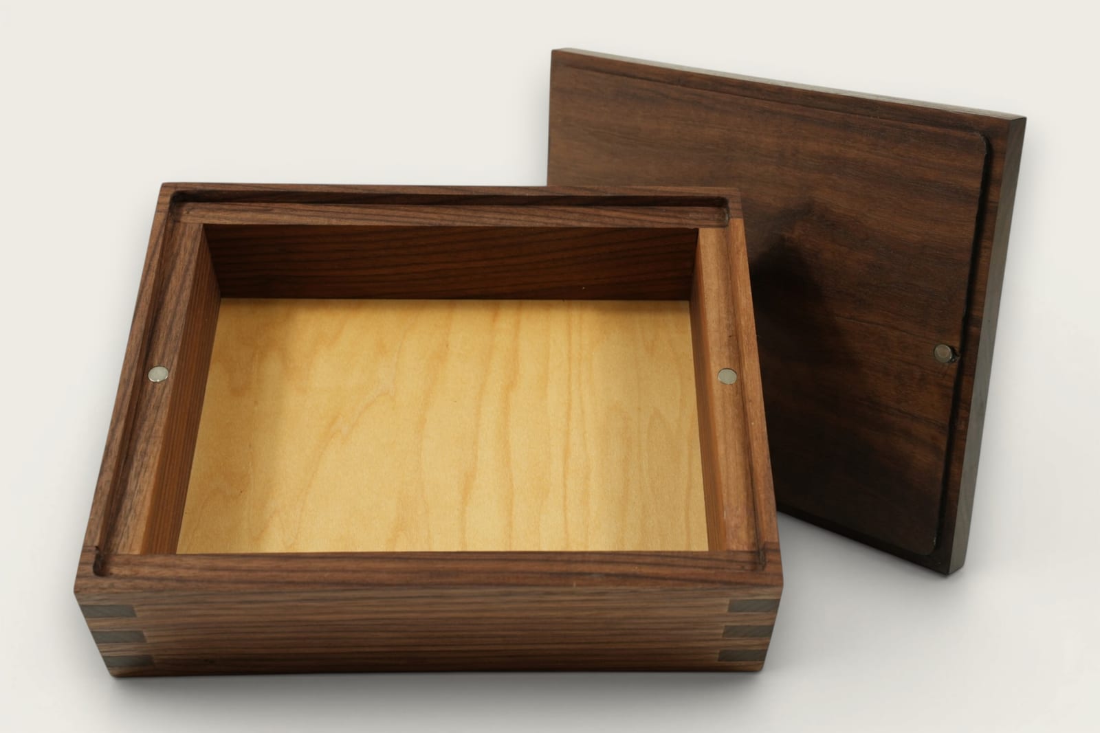 Walnut Horizon Box with face grain, a rectangular shape, rich brown tones, and a smooth tung oil finish.