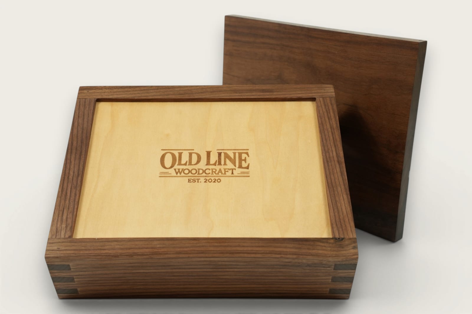 Walnut Horizon Box with face grain, a rectangular shape, rich brown tones, and a smooth tung oil finish.