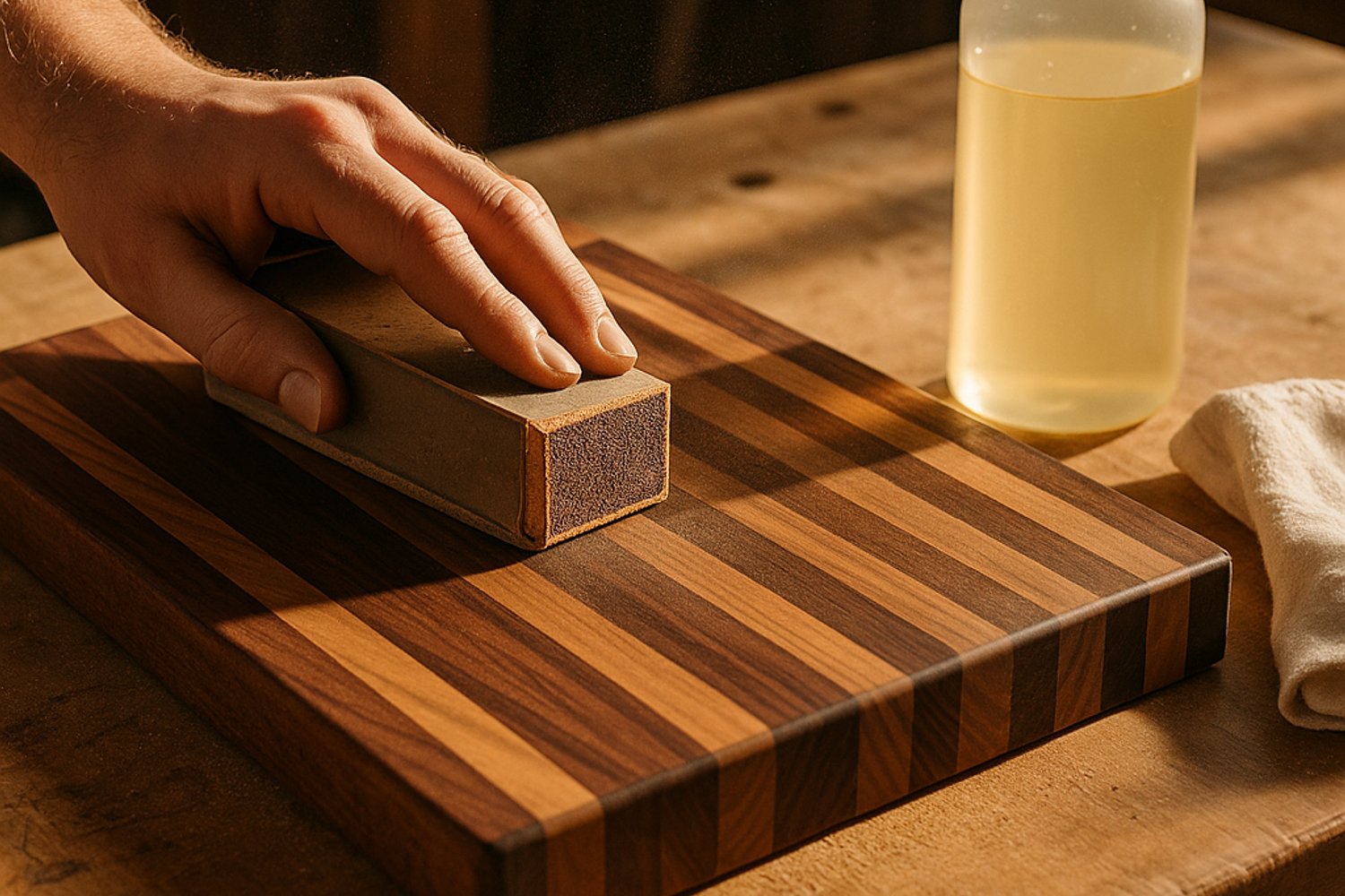 How to Remove Knife Marks from a Wood Cutting Board (At Home)