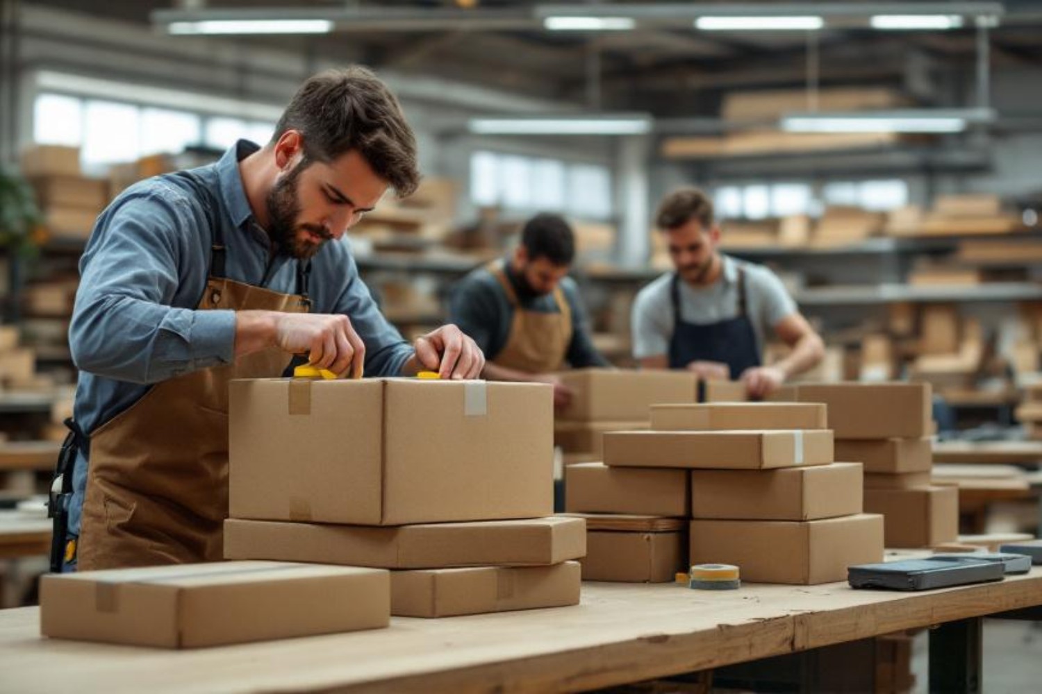 Carefully packaged woodcraft products ready for shipping